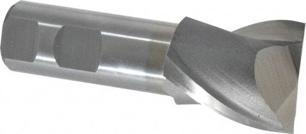 Interstate - 1-1/2", 1-5/8" LOC, 1" Shank Diam, 4-1/8" OAL, 2 Flute, Cobalt Square End Mill - Single End, Uncoated, Spiral Flute, Centercutting, Right Hand Cut, Right Hand Flute - Americas Industrial Supply