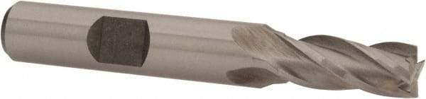 Interstate - 5/16", 3/4" LOC, 3/8" Shank Diam, 2-1/2" OAL, 4 Flute, Cobalt Square End Mill - Single End, Uncoated, Spiral Flute, 30° Helix, Centercutting, Right Hand Cut, Right Hand Flute - Americas Industrial Supply
