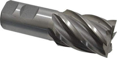 Interstate - 1-1/2", 2" LOC, 1-1/4" Shank Diam, 4-1/2" OAL, 6 Flute, Cobalt Square End Mill - Single End, Uncoated, Spiral Flute, 30° Helix, Centercutting, Right Hand Cut, Right Hand Flute - Americas Industrial Supply