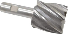 Interstate - 2", 2" LOC, 3/4" Shank Diam, 4-1/2" OAL, 6 Flute, Cobalt Square End Mill - Single End, Uncoated, Spiral Flute, 30° Helix, Centercutting, Right Hand Cut, Right Hand Flute - Americas Industrial Supply