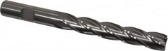 Interstate - 1/2", 3" LOC, 1/2" Shank Diam, 5" OAL, 4 Flute, Cobalt Square End Mill - Single End, Uncoated, Spiral Flute, 30° Helix, Centercutting, Right Hand Cut, Right Hand Flute - Americas Industrial Supply