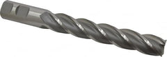 Interstate - 7/8", 5" LOC, 7/8" Shank Diam, 7-1/4" OAL, 4 Flute, Cobalt Square End Mill - Single End, Uncoated, Spiral Flute, 30° Helix, Centercutting, Right Hand Cut, Right Hand Flute - Americas Industrial Supply