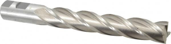 Interstate - 1", 6" LOC, 1" Shank Diam, 8-1/2" OAL, 4 Flute, Cobalt Square End Mill - Single End, Uncoated, Spiral Flute, 30° Helix, Centercutting, Right Hand Cut, Right Hand Flute - Americas Industrial Supply