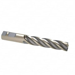 Interstate - 1-1/4", 6" LOC, 1-1/4" Shank Diam, 8-1/2" OAL, 4 Flute, Cobalt Square End Mill - Single End, Uncoated, Spiral Flute, 30° Helix, Centercutting, Right Hand Cut, Right Hand Flute - Americas Industrial Supply
