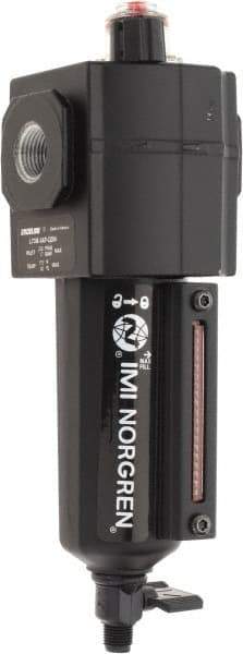 Norgren - 3/8" NPT, 250 Max psi Intermediate Micro Fog Lubricator - Metal Bowl with Sight Glass, Aluminum Body, 138 CFM, 175°F Max Temp, 2.68" Wide x 8.02" High - Americas Industrial Supply
