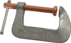 Made in USA - Light-Duty 2-1/4" Max Opening, 1-3/4" Throat Depth, Aluminum Alloy Standard C-Clamp - 875 Lb Capacity, 0" Min Opening, Standard Throat Depth - Americas Industrial Supply