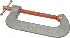 Made in USA - Light-Duty 4" Max Opening, 2" Throat Depth, Aluminum Alloy Standard C-Clamp - 1,500 Lb Capacity, 0" Min Opening, Standard Throat Depth - Americas Industrial Supply