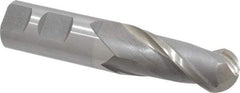 Interstate - 1" Diam, 2-1/4" LOC, 2 Flute Cobalt Ball End Mill - Uncoated, Single End, 4-3/4" OAL, 1" Shank Diam, Spiral Flute - Americas Industrial Supply