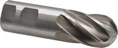 Interstate - 1-1/4" Diam, 2" LOC, 6 Flute Cobalt Ball End Mill - Uncoated, Single End, 4-1/2" OAL, 1-1/4" Shank Diam, Spiral Flute - Americas Industrial Supply