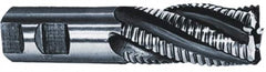 Interstate - 1-1/2" Diam, Coarse Pitch, 1-1/8" LOC, 6 Flute Cobalt Roughing Square End Mill - TiN Finish, 3-3/8" OAL, 3/4" Shank Diam, Single End - Americas Industrial Supply