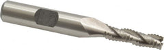 Interstate - 1/4" Diam, Coarse Pitch, 7/8" LOC, 3 Flute Cobalt Roughing Square End Mill - Uncoated, 2-11/16" OAL, 3/8" Shank Diam, Single End - Americas Industrial Supply