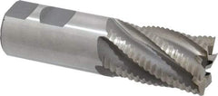 Interstate - 1-1/4" Diam, Coarse Pitch, 2" LOC, 6 Flute Cobalt Roughing Square End Mill - Uncoated, 4-1/2" OAL, 1-1/4" Shank Diam, Single End - Americas Industrial Supply