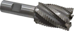 Interstate - 1-3/8" Diam, Coarse Pitch, 2" LOC, 6 Flute Cobalt Roughing Square End Mill - Uncoated, 4-1/4" OAL, 3/4" Shank Diam, Single End - Americas Industrial Supply