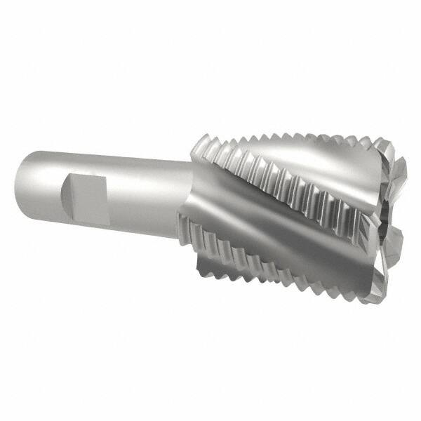 Interstate - 1-1/2" Diam, Coarse Pitch, 2" LOC, 6 Flute Cobalt Roughing Square End Mill - Uncoated, 4-1/4" OAL, 3/4" Shank Diam, Single End - Americas Industrial Supply