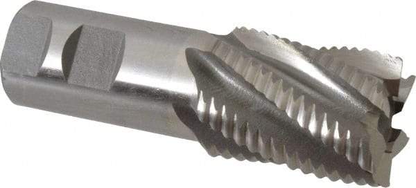 Interstate - 1-1/2" Diam, Coarse Pitch, 2" LOC, 6 Flute Cobalt Roughing Square End Mill - Uncoated, 4-1/2" OAL, 1-1/4" Shank Diam, Single End - Americas Industrial Supply