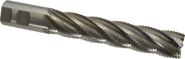 Interstate - 1-1/4" Diam, Coarse Pitch, 6" LOC, 6 Flute Cobalt Roughing Square End Mill - Uncoated, 8-1/2" OAL, 1-1/4" Shank Diam, Single End - Americas Industrial Supply