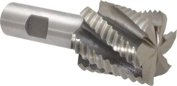 Interstate - 1-1/2" Diam, Coarse Pitch, 1-1/2" LOC, 6 Flute Cobalt Roughing Square End Mill - Uncoated, 3-3/4" OAL, 3/4" Shank Diam, Single End - Americas Industrial Supply