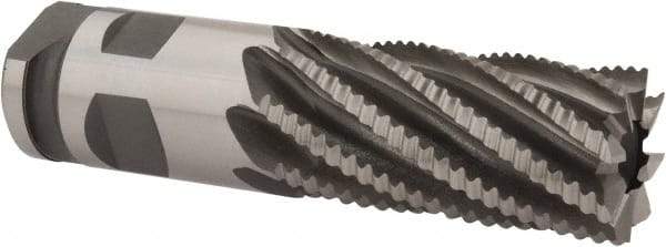 Interstate - 2" Diam, Coarse Pitch, 4" LOC, 8 Flute Cobalt Roughing Square End Mill - Uncoated, 7-3/4" OAL, 2" Shank Diam, Single End - Americas Industrial Supply