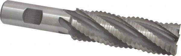 Interstate - 1" Diam, Coarse Pitch, 3" LOC, 5 Flute Cobalt Roughing Square End Mill - Uncoated, 5-1/4" OAL, 3/4" Shank Diam, Single End - Americas Industrial Supply