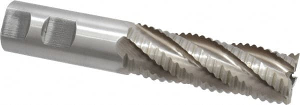 Interstate - 1" Diam, Coarse Pitch, 3" LOC, 5 Flute Cobalt Roughing Square End Mill - Uncoated, 5-1/2" OAL, 1" Shank Diam, Single End - Americas Industrial Supply