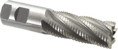 Interstate - 1-1/4" Diam, Coarse Pitch, 3" LOC, 6 Flute Cobalt Roughing Square End Mill - Uncoated, 5-1/2" OAL, 1-1/4" Shank Diam, Single End - Americas Industrial Supply