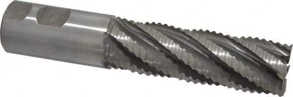 Interstate - 1-1/4" Diam, Coarse Pitch, 4" LOC, 6 Flute Cobalt Roughing Square End Mill - Uncoated, 6-1/2" OAL, 1-1/4" Shank Diam, Single End - Americas Industrial Supply