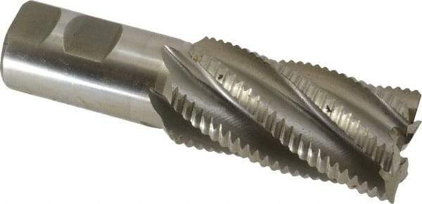 Interstate - 1-1/2" Diam, Coarse Pitch, 3" LOC, 6 Flute Cobalt Roughing Square End Mill - Uncoated, 5-1/2" OAL, 1-1/4" Shank Diam, Single End - Americas Industrial Supply