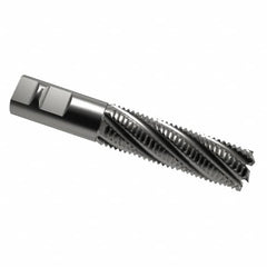 Interstate - 1-1/2" Diam, Coarse Pitch, 4" LOC, 6 Flute Cobalt Roughing Square End Mill - Uncoated, 6-1/2" OAL, 1-1/4" Shank Diam, Single End - Americas Industrial Supply