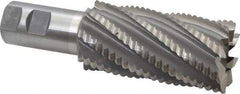 Interstate - 2" Diam, Coarse Pitch, 4" LOC, 8 Flute Cobalt Roughing Square End Mill - Uncoated, 6-1/2" OAL, 1-1/4" Shank Diam, Single End - Americas Industrial Supply