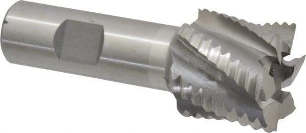 Interstate - 1-1/4" Diam, Coarse Pitch, 1-1/8" LOC, 6 Flute Cobalt Roughing Square End Mill - Uncoated, 3-3/8" OAL, 3/4" Shank Diam, Single End - Americas Industrial Supply
