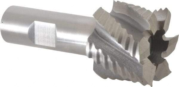 Interstate - 1-1/2" Diam, Coarse Pitch, 1-1/8" LOC, 6 Flute Cobalt Roughing Square End Mill - Uncoated, 3-3/8" OAL, 3/4" Shank Diam, Single End - Americas Industrial Supply
