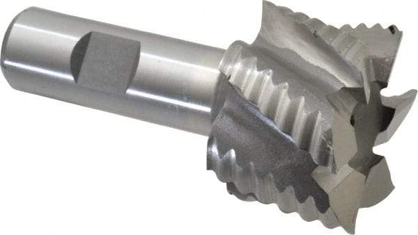 Interstate - 1-3/4" Diam, Coarse Pitch, 1-1/8" LOC, 6 Flute Cobalt Roughing Square End Mill - Uncoated, 3-3/8" OAL, 3/4" Shank Diam, Single End - Americas Industrial Supply