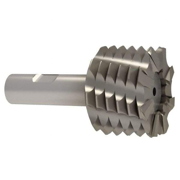 Interstate - 2" Diam, Coarse Pitch, 1-1/8" LOC, 8 Flute Cobalt Roughing Square End Mill - Uncoated, 3-3/8" OAL, 3/4" Shank Diam, Single End - Americas Industrial Supply