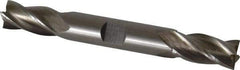 Interstate - 1/2", 1" LOC, 1/2" Shank Diam, 4-1/8" OAL, 4 Flute, High Speed Steel Square End Mill - Double End, Uncoated, Spiral Flute, 30° Helix, Centercutting, Right Hand Cut, Right Hand Flute - Americas Industrial Supply