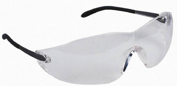 MCR Safety - Clear Lenses, Frameless Safety Glasses - Scratch Resistant, Metal Frame, Size Universal, Wrap Around - Americas Industrial Supply