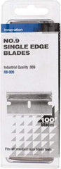 PHC - 100 Piece Steel Single Edge Blade - 1-1/2" OAL, 0.009" Blade Thickness - Americas Industrial Supply