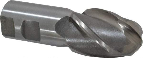Interstate - 1-1/2" Diam, 2" LOC, 4 Flute High Speed Steel Ball End Mill - Uncoated, Single End, 4-1/2" OAL, 1-1/4" Shank Diam, Spiral Flute - Americas Industrial Supply