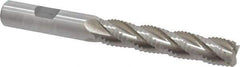 Interstate - 1/2" Diam, Coarse Pitch, 2-1/2" LOC, 4 Flute Cobalt Roughing Square End Mill - Uncoated, 4-1/2" OAL, 1/2" Shank Diam, Single End, Centercutting - Americas Industrial Supply