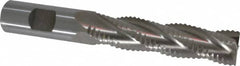 Interstate - 3/4" Diam, Coarse Pitch, 3" LOC, 4 Flute Cobalt Roughing Square End Mill - Uncoated, 5-1/4" OAL, 3/4" Shank Diam, Single End, Centercutting - Americas Industrial Supply
