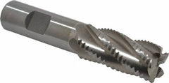 Interstate - 7/8" Diam, Coarse Pitch, 1-7/8" LOC, 5 Flute Cobalt Roughing Square End Mill - Uncoated, 4-1/8" OAL, 3/4" Shank Diam, Single End, Centercutting - Americas Industrial Supply