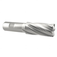 Interstate - 1" Diam, Coarse Pitch, 2" LOC, 5 Flute Cobalt Roughing Square End Mill - Uncoated, 4-1/4" OAL, 3/4" Shank Diam, Single End, Centercutting - Americas Industrial Supply