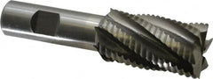 Interstate - 1-1/8" Diam, Coarse Pitch, 2" LOC, 6 Flute Cobalt Roughing Square End Mill - Uncoated, 4-1/4" OAL, 3/4" Shank Diam, Single End, Centercutting - Americas Industrial Supply