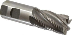 Interstate - 1-1/4" Diam, Coarse Pitch, 2" LOC, 6 Flute Cobalt Roughing Square End Mill - Uncoated, 4-1/2" OAL, 1-1/4" Shank Diam, Single End, Centercutting - Americas Industrial Supply
