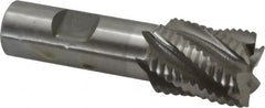 Interstate - 1" Diam, Coarse Pitch, 1-1/8" LOC, 6 Flute Cobalt Roughing Square End Mill - Uncoated, 3-3/8" OAL, 3/4" Shank Diam, Single End, Centercutting - Americas Industrial Supply