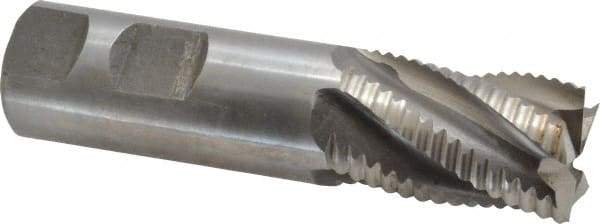 Interstate - 1" Diam, Coarse Pitch, 1-5/8" LOC, 5 Flute Cobalt Roughing Square End Mill - Uncoated, 4-1/8" OAL, 1" Shank Diam, Single End, Centercutting - Americas Industrial Supply