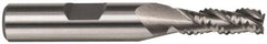 Interstate - 11/32" Diam, Coarse Pitch, 3/4" LOC, 3 Flute Cobalt Roughing Square End Mill - Uncoated, 2-1/2" OAL, 3/8" Shank Diam, Single End, Centercutting - Americas Industrial Supply