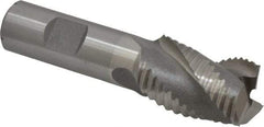 Interstate - 1" Diam, Coarse Pitch, 1-1/2" LOC, 3 Flute Cobalt Roughing Square End Mill - Uncoated, 3-3/4" OAL, 3/4" Shank Diam, Single End, Centercutting - Americas Industrial Supply
