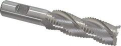 Interstate - 1" Diam, Coarse Pitch, 3" LOC, 3 Flute Cobalt Roughing Square End Mill - Uncoated, 5-1/4" OAL, 3/4" Shank Diam, Single End, Centercutting - Americas Industrial Supply