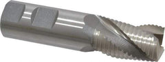 Interstate - 1" Diam, Coarse Pitch, 1-5/8" LOC, 3 Flute Cobalt Roughing Square End Mill - Uncoated, 4-1/8" OAL, 1" Shank Diam, Single End, Centercutting - Americas Industrial Supply