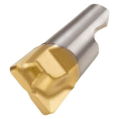 Seco - MM06 MD02 Grade F30M Carbide End Milling Tip Insert - TiAlN/TiN Finish, 2 Flutes, 0.236" Cutting Diam, 0.169" Depth of Cut, 0.2" Extension, 0.039" Cnr Rad - Americas Industrial Supply